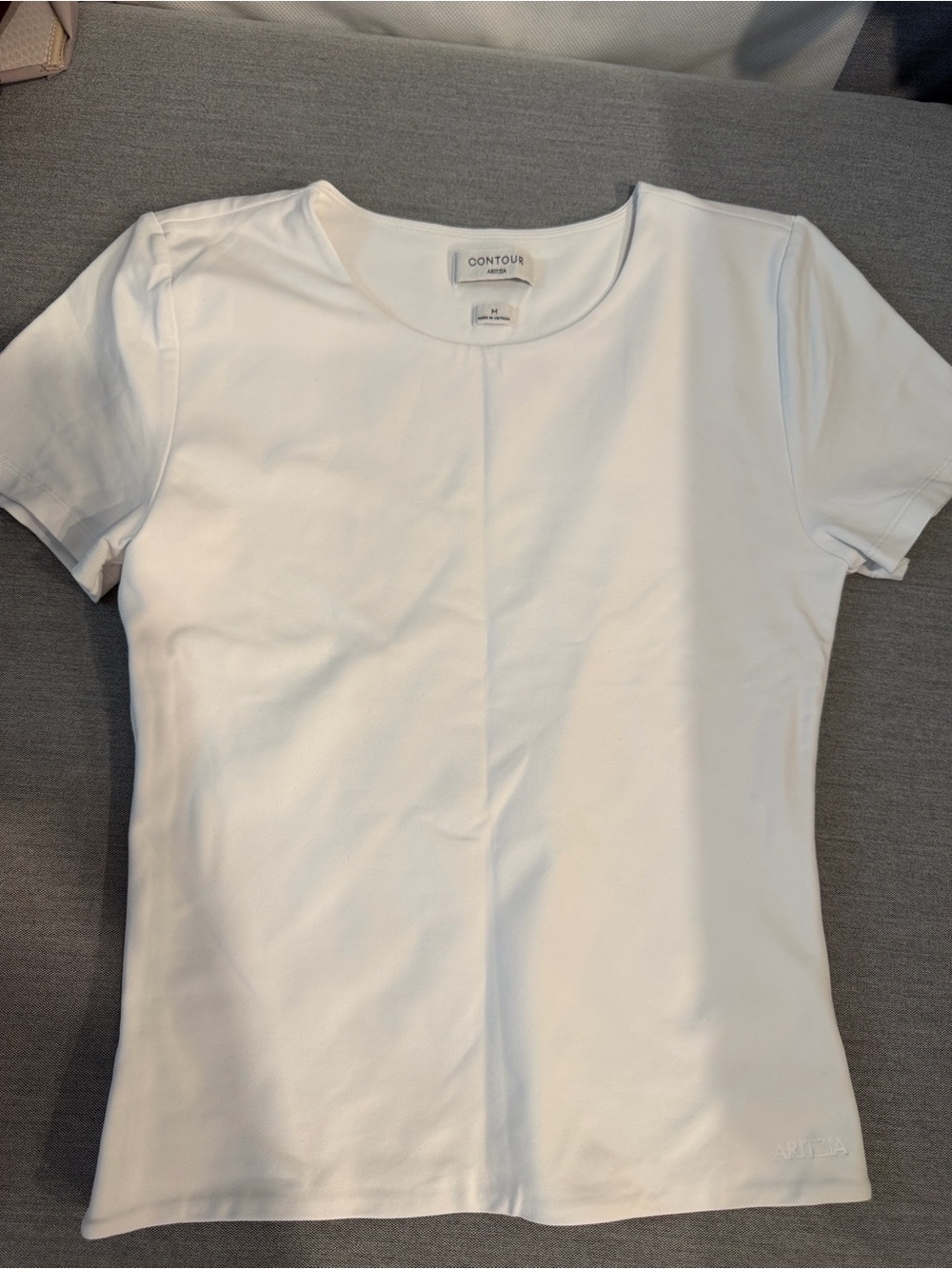 Aritzia White Short-Sleeve Crewneck Tee